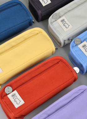 韩国romane多功能大容量男女学生布笔袋ins风文具收纳包多层分格