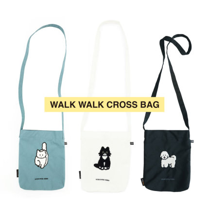 韩国zeroperzero可爱猫狗刺绣小斜挎包百搭女背布包证件包手机包