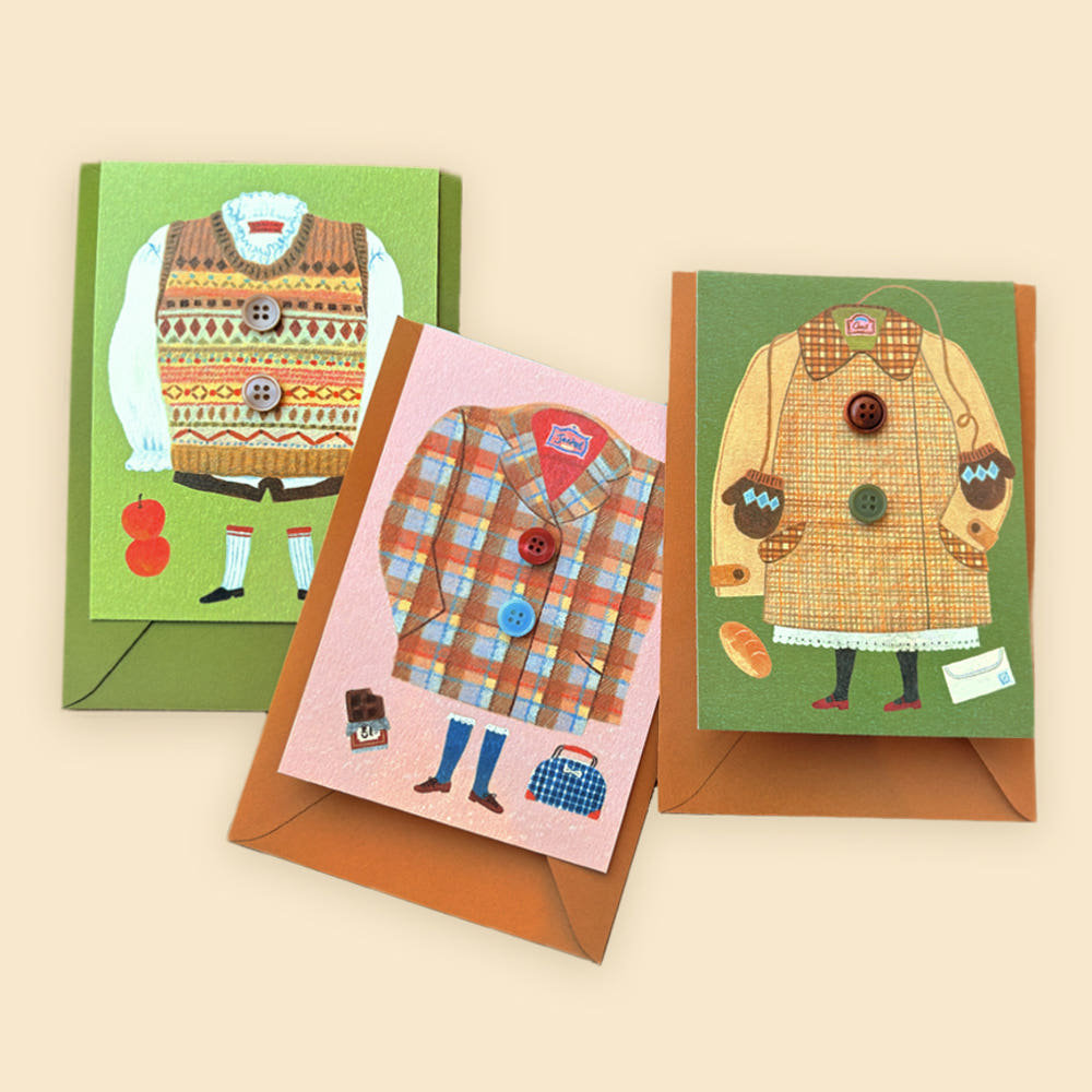 韩国a letter from创意纽扣蛋糕卡片手绘ins贺卡礼物留言生日祝福