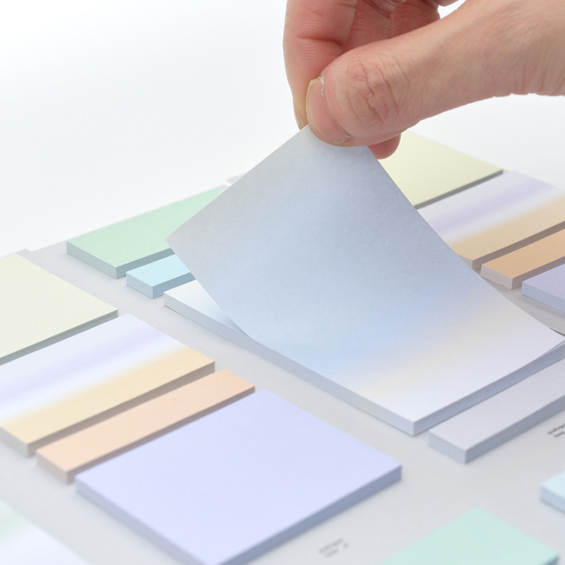 渐变色便利贴带粘性便签本学生