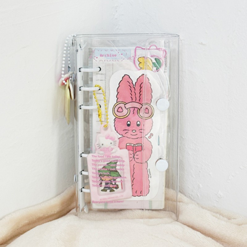 6孔活页本透明PVC搭扣封套日记