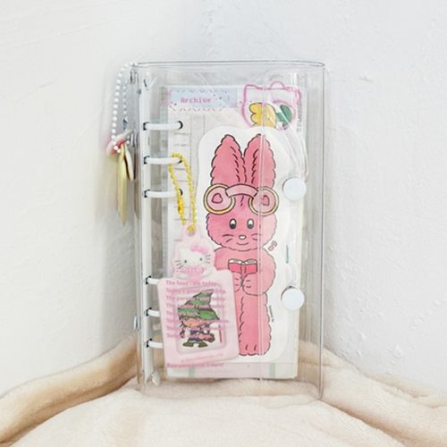 6孔活页本透明PVC搭扣封套日记