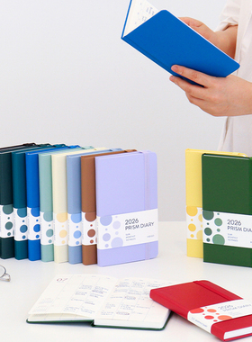 韩国indigo简约便携绑带2026月计划本横线本日程笔记手账本子办公