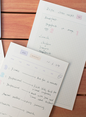 iplaybox简约A5便签本日程计划横线网格康奈尔记事拍纸本子50张