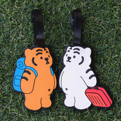 韩国Muziktiger胖胖老虎行李牌名字挂牌包包挂件旅行防丢登机牌