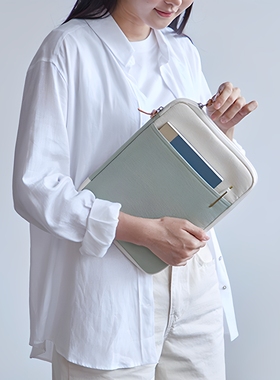 韩国ithinkso商务简约帆布防震11寸手提笔记本电脑包华为苹果ipad pro平板保护套键盘男女ins通用文件公文包