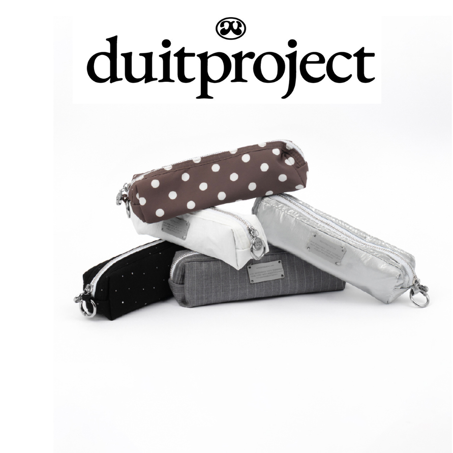 韩国duitproject简约便携笔袋纯色波点条纹文具收纳袋ins风小众