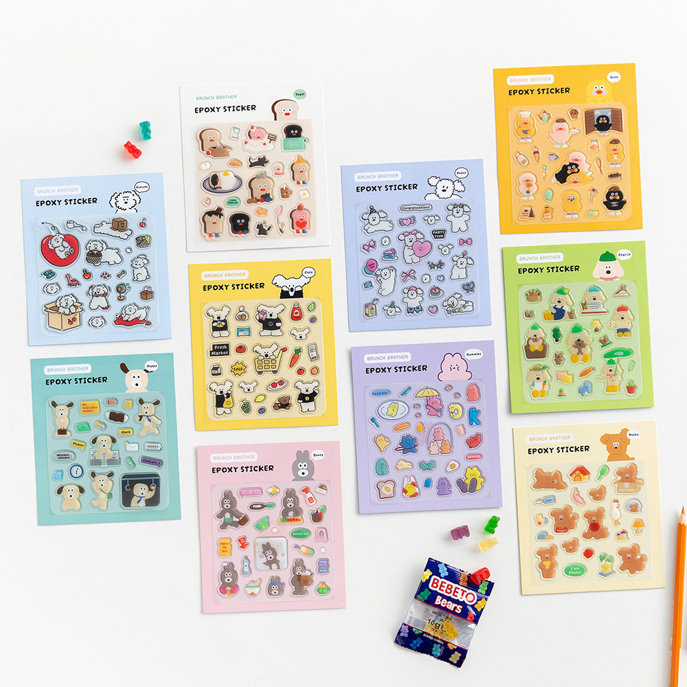 韩国romane可爱ins风卡通水晶贴纸手机手账相片咕卡防水装饰贴画,文具电教/文化用品/商务用品,贴纸/立体贴纸,淘宝优惠券,粉丝福利购,淘宝优惠卷
