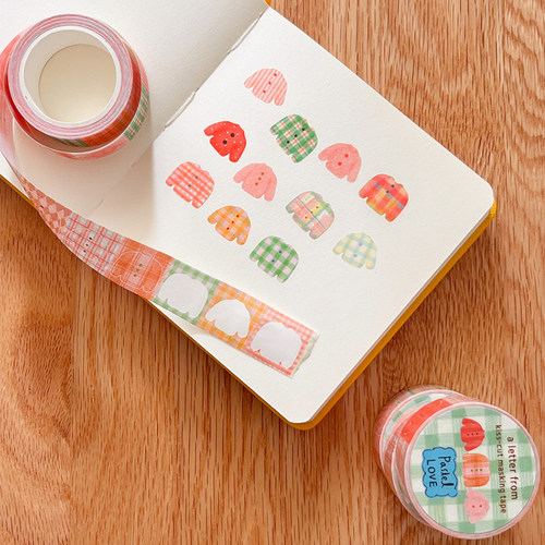 彩色毛衣美纹手帐贴纸胶带素材