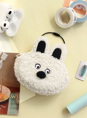 韩国ICONIC可爱卡通毛绒耳机包苹果AirPods3/4/Pro1/2代华为无线蓝牙耳机保护套钥匙包唇膏零钱挂包女ins风