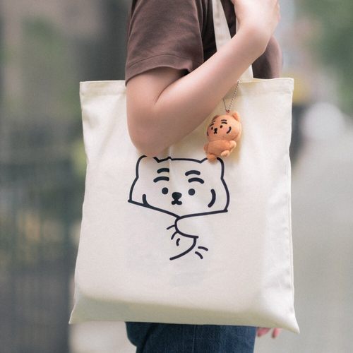 躺肥虎环保拎袋大容量卡通单肩包