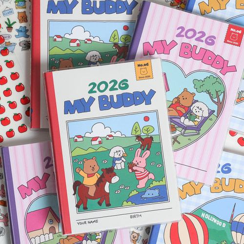 韩国热销胶套彩页2026日程手账本