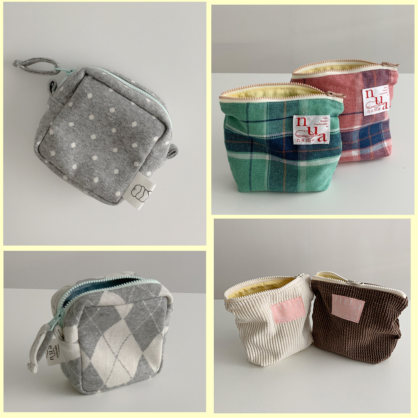 韩国nuaname小清新2026新款化妆包便携口红卫生棉收纳袋ins风小众