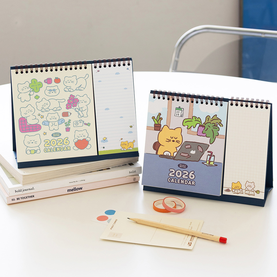 韩国进口可爱2026创意台历便签组