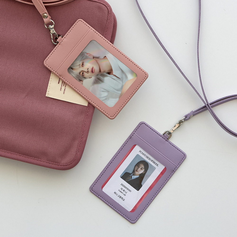 韩国高级感工作证件夹挂脖胸卡套