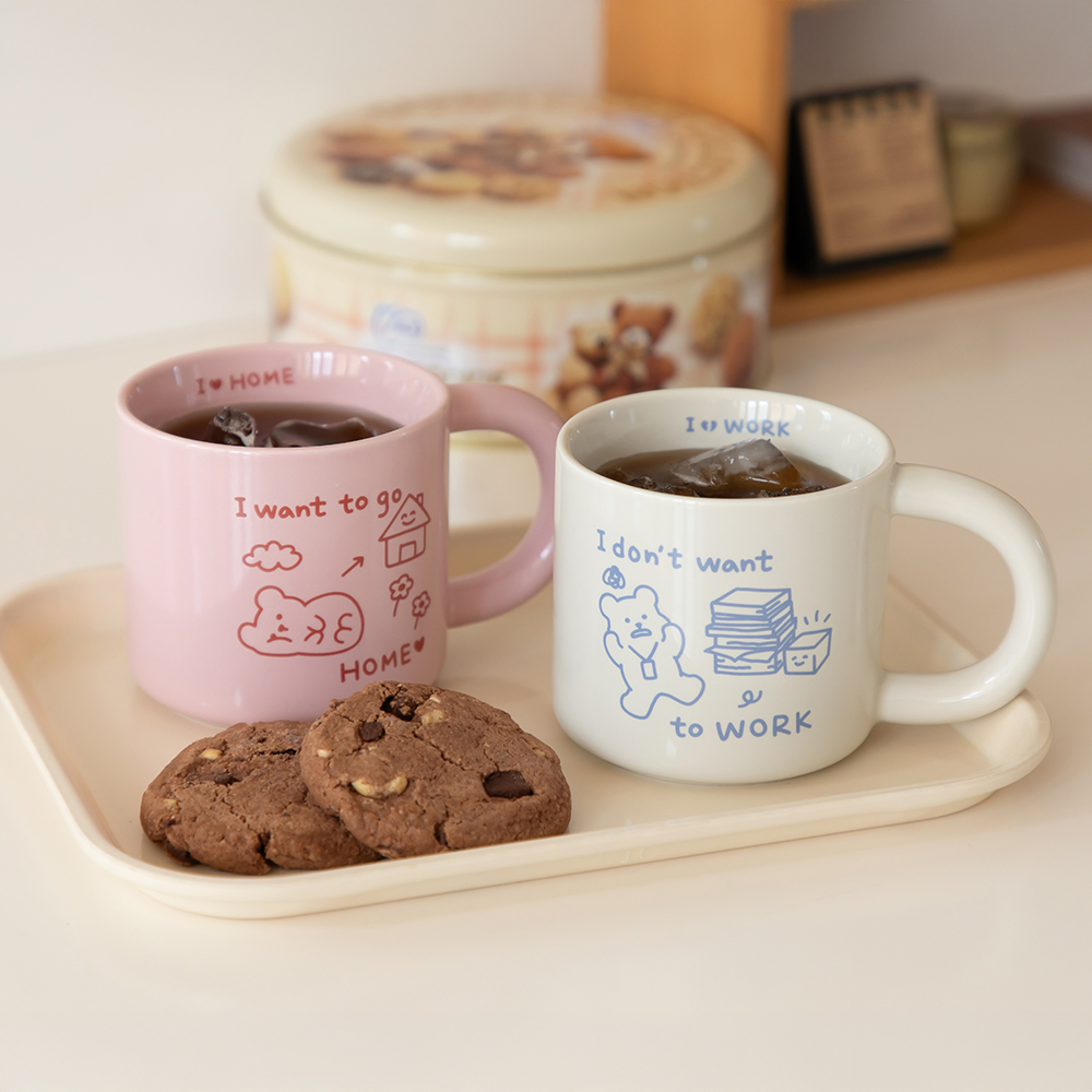 dailylike高品质带把陶瓷杯子