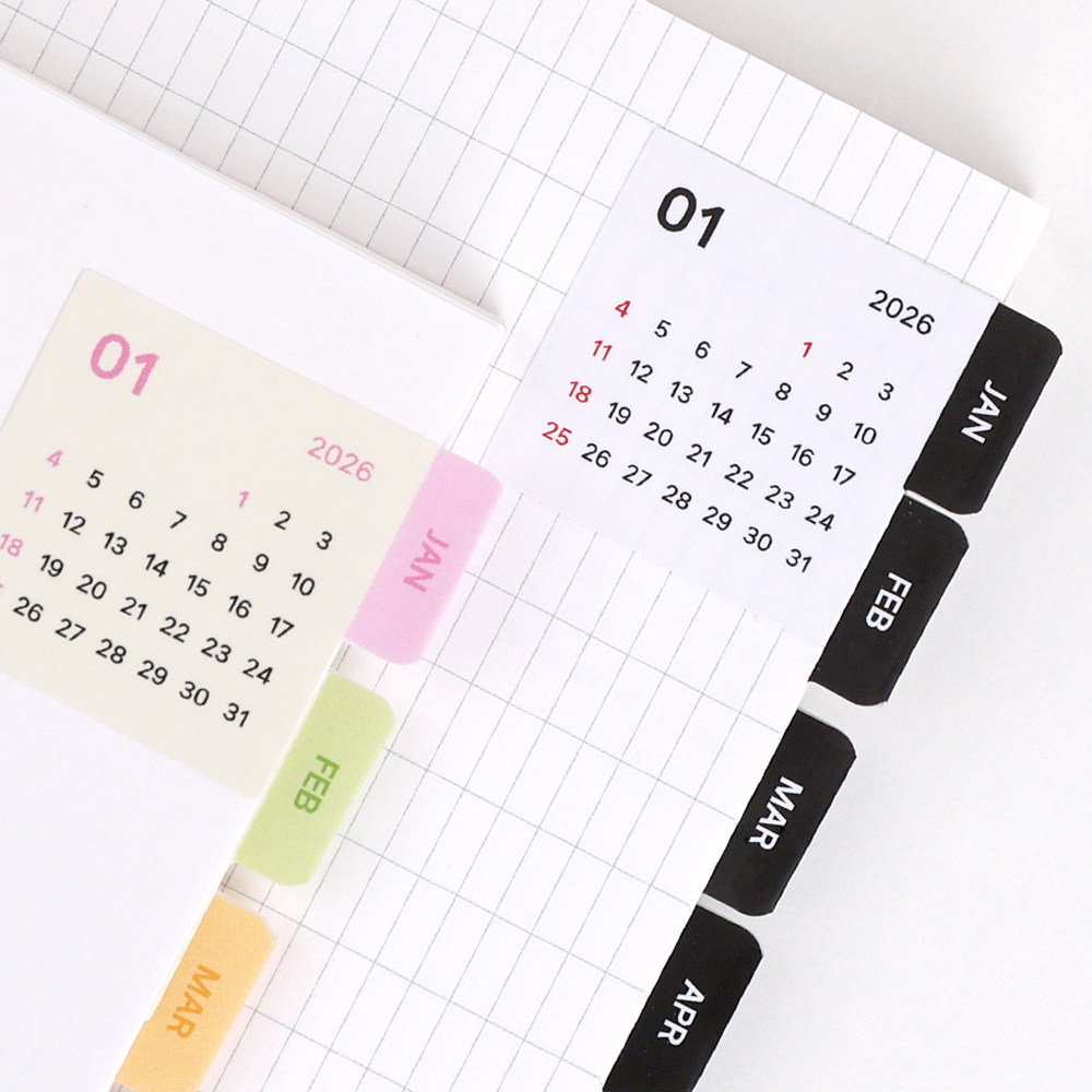 创意纸质索引贴2026日历贴纸书签