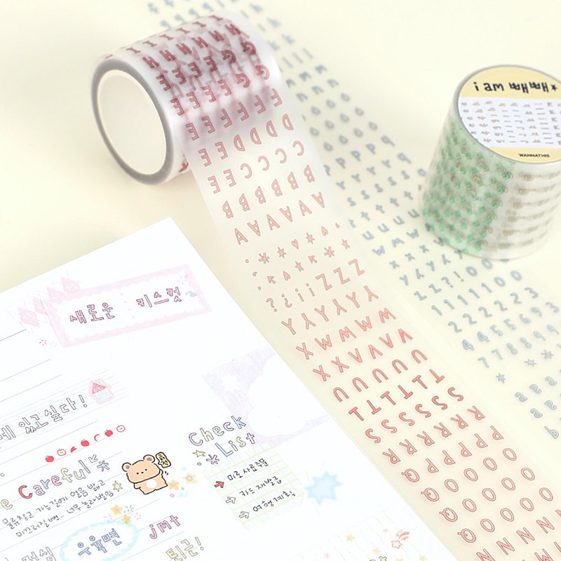 热销韩国字母切膜胶带手帐装饰贴