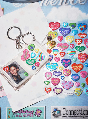 韩国thence美式复古水晶贴纸手账素材咕卡手机立体装饰贴ins小众