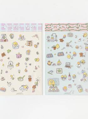 韩国Secondmorning可爱柠檬透明手机贴纸手帐装饰素材不留胶ins风