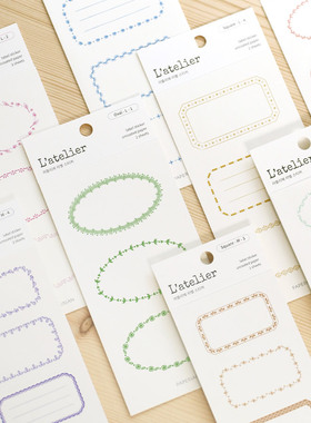 韩国paperian小清新花纹边框标签贴纸手账素材diy装饰标记封口贴