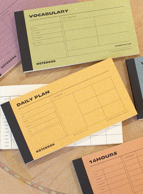 iplaybox商务办公男女月周日程计划横款胶装本学生单词本笔记事本