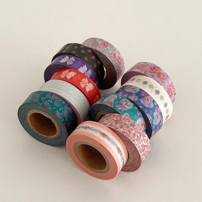 韩国Popo factory碎花格纹草莓和纸手帐胶带花边素材装饰封口贴纸