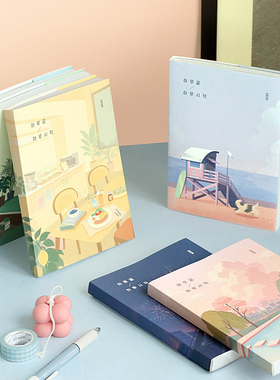 韩国ICONIC小清新插画2026日程本周计划本记事手账日记胶套本ins