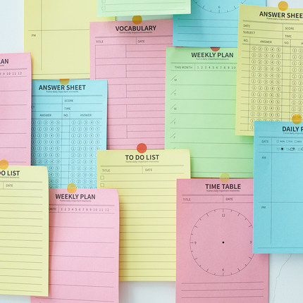 iplaybox彩色纸B5/B6/B7便签本日程计划横线网格康奈尔记事拍纸本