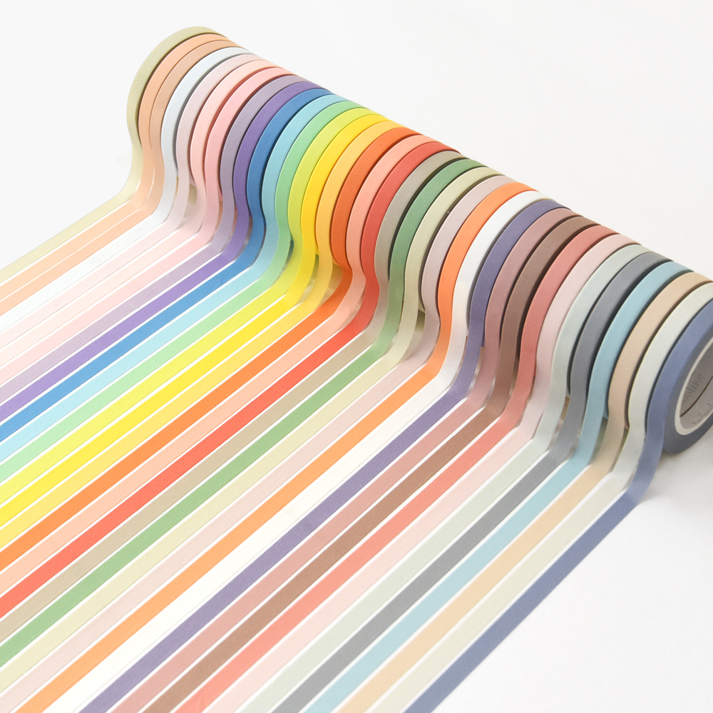 彩虹色10m无痕和纸胶带ins手账diy装饰标记贴细3卷装韩国monolike