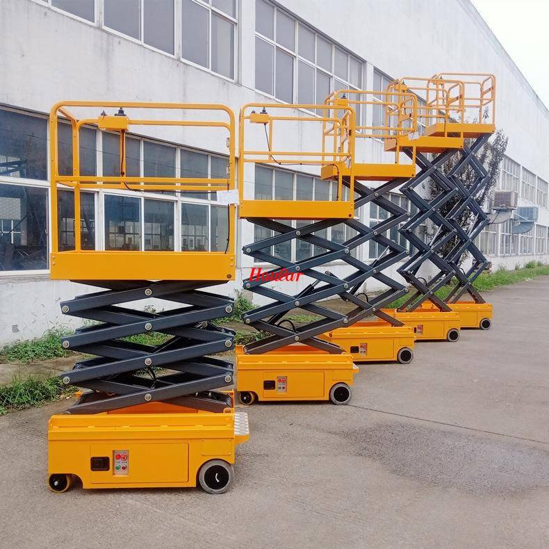 现货供应FSJY-.9米小型全电动升降平台全自行电驱动剪叉式升降机