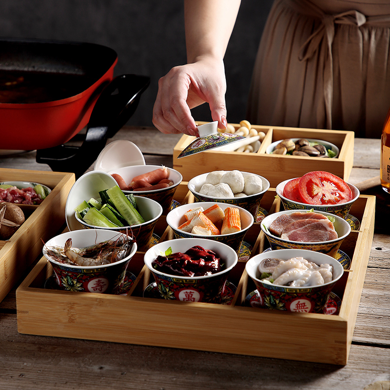 陶瓷餐厅风九宫格网红小吃茶碗