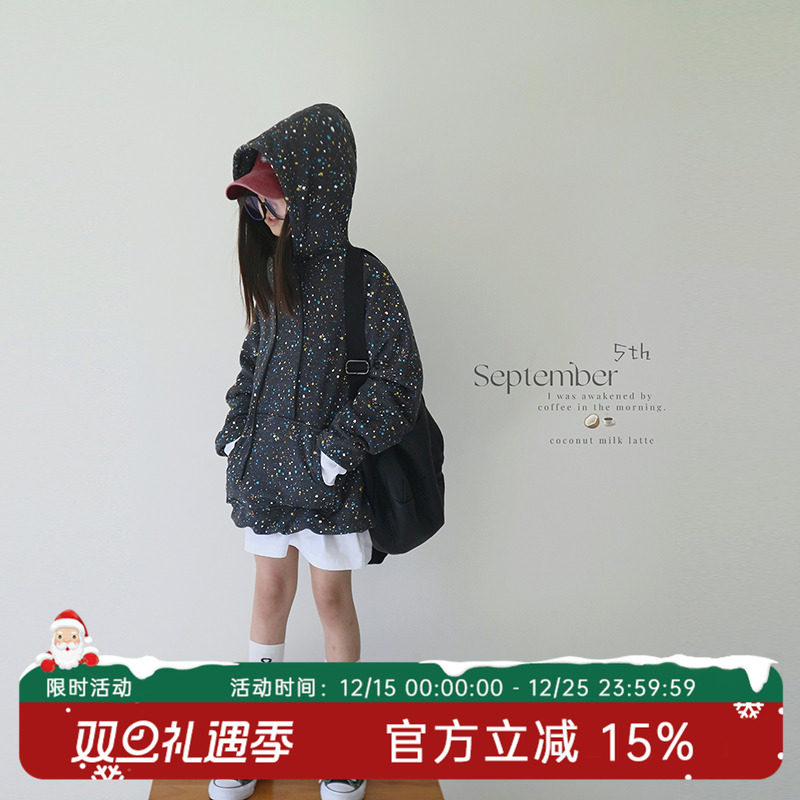 泼墨连帽卫衣休闲外套运动