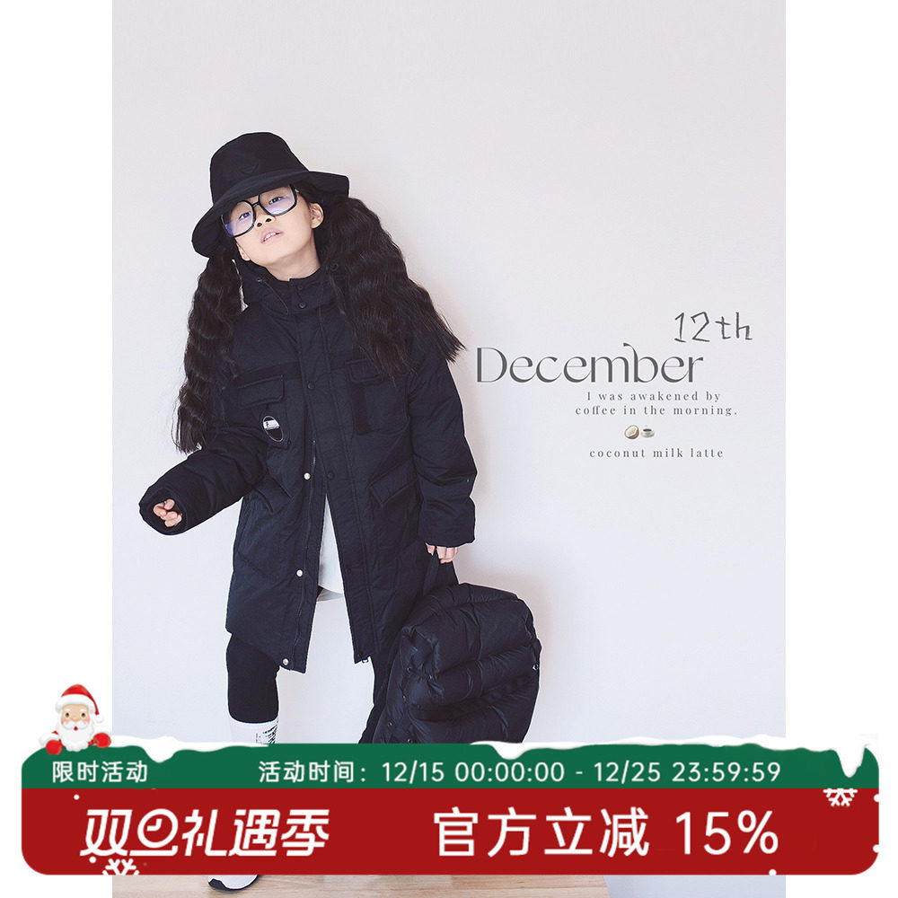 2022年冬季休闲加厚黑色羽绒服