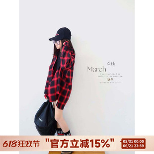 H AND E 原创童装格子衬衫女童早春2026新款宽松高级感小众外套