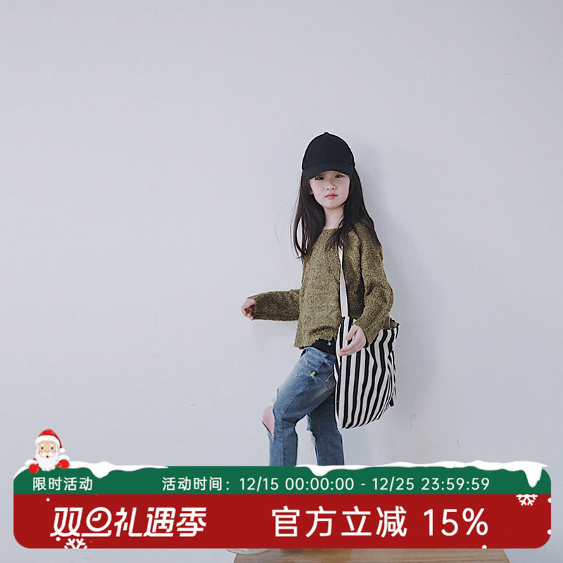 豆绿色慵懒范针织衫