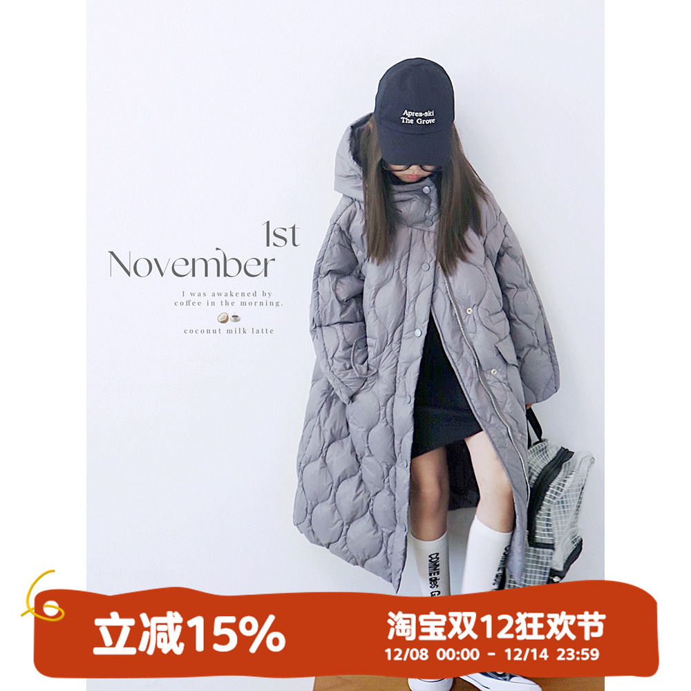 HANDE洋气加长款连帽羽绒服