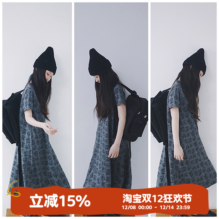 原创女童可爱卡通连衣裙米老鼠漫画时髦中大童长款童装裙子