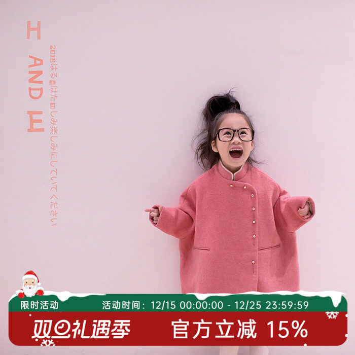 双面加厚保暖儿童拜年服呢子大衣