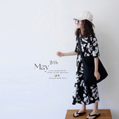 AND 连衣裙2026夏新款 唐老鸭米老鼠短袖 可爱宽松长裙 原创童装