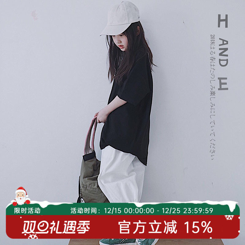 hande九分棉质奶白色儿童裤子