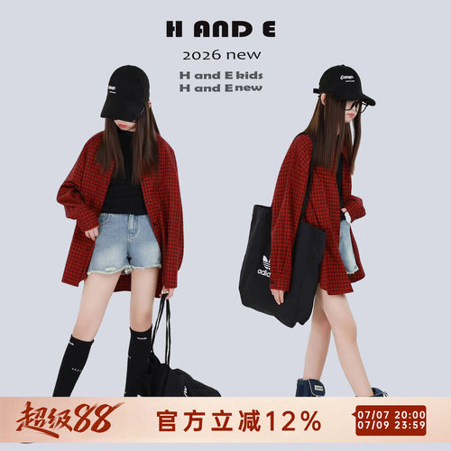 红黑格子衬衫慵懒风休闲外套