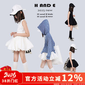 原创童装 2026春季 新款 黑白两色蓬蓬裙森系运动风女童装 AND