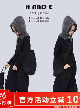 H AND E 原创童装2026秋冬季新款460克黑色加厚垮裤女冬季休闲裤