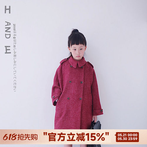 hande定制女童澳洲双面羊毛大衣