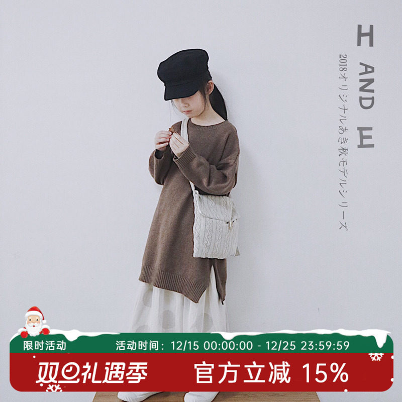 hande羊绒套头日系童装针织衫