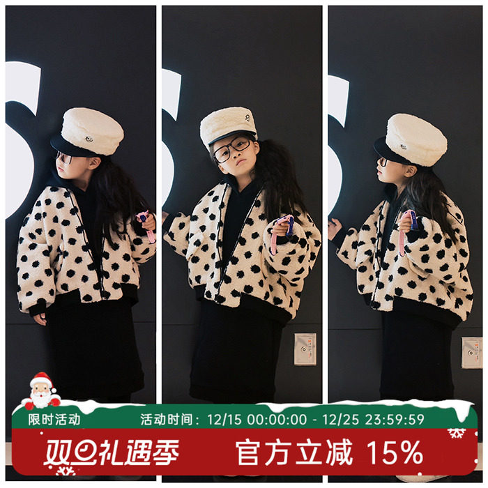 外套hande原创波点短款加绒