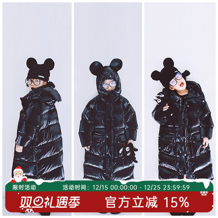 原创设计立体耳朵长款米奇羽绒服