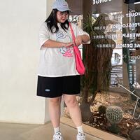 Overweight and large-sized 2-300 pounds sports shorts for women, loose high-waisted, thin casual straight-leg wide-leg pants, 260 thumbnail 4
