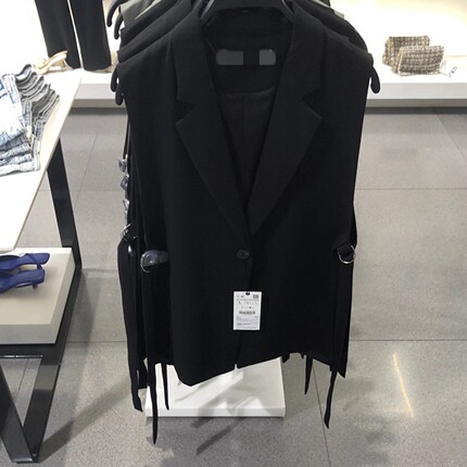 ZARLuvip查罗正品女装早秋新款V领西装背心外套马甲2158778